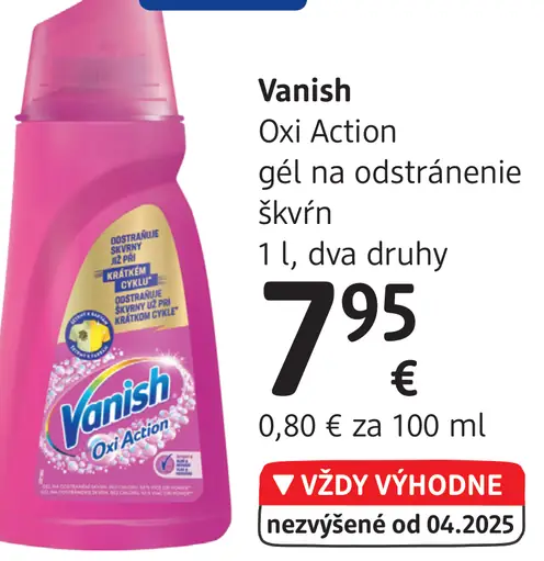 Vanish Oxi Action Gél na odstránenie škvŕn