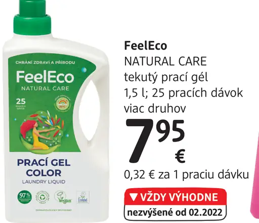 FeelEco NATURAL CARE tekutý prací gél
