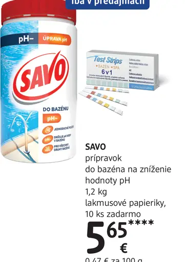 SAVO prípravok do bazéna na zníženie hodnoty pH