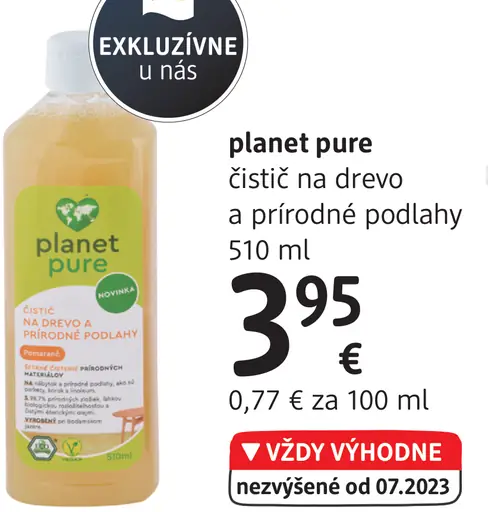 Planet pure čistič na drevo a prírodné podlahy