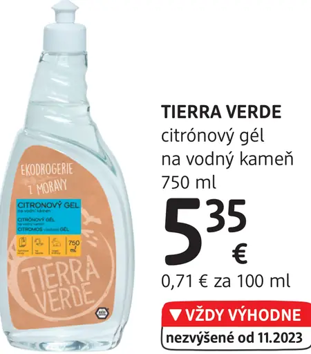 TIERRA VERDE citrónový gél na vodný kameň