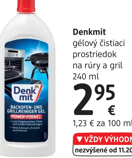 Denkmit gélový čistiaci prostriedok na rúry a gril