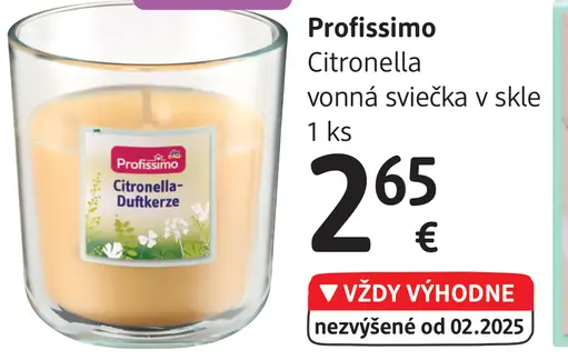 Profissimo Citronella vonná sviečka v skle