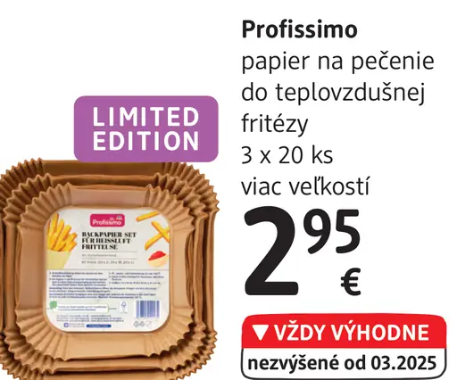 Profissimo papier na pečenie do teplovzdušnej fritézy