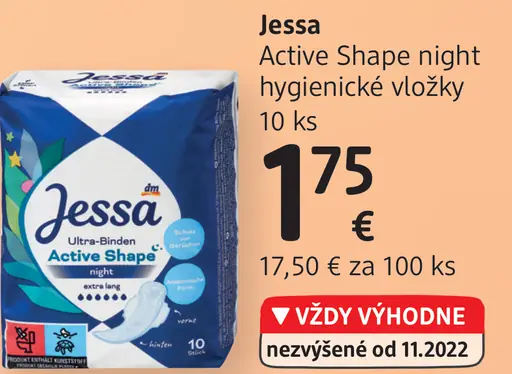 Jessa Active Shape night hygienické vložky
