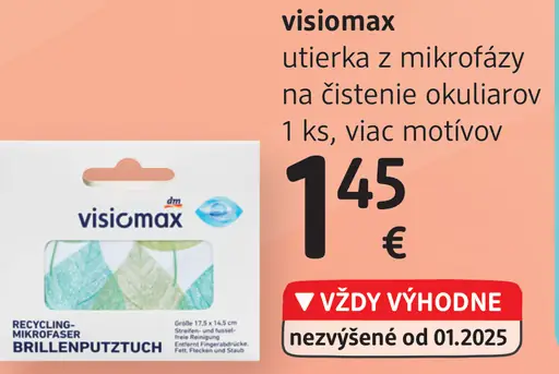 Visiomax utierka z mikrofázy na čistenie okuliarov