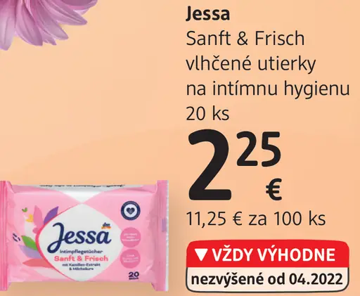 Jessa Sanft & Frisch vlhčené utierky