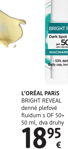 L'Oréal Paris Bright Reveal denný pleťové fluidum s OF 50+
