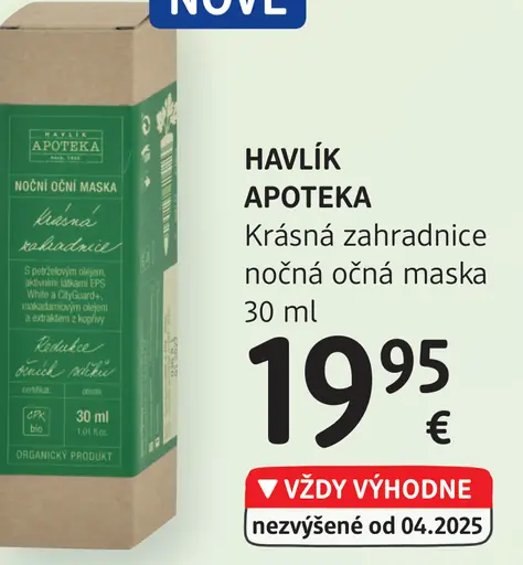 Havlík Apoteka krásna záhradnice nočná očná maska