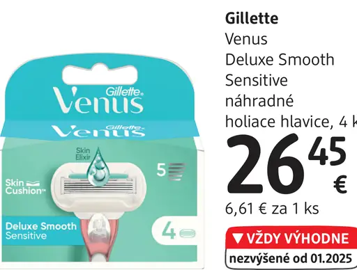 Gillette Venus Deluxe Smooth Sensitive náhradné holiace hlavice