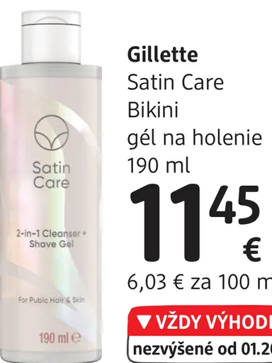 Gillette Satin Care Bikini gél na holenie