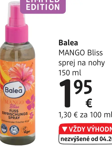 Balea Mango Bliss sprej na nohy
