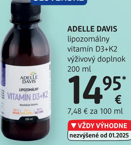 ADELLE DAVIS liposomálny vitamín D3+K2