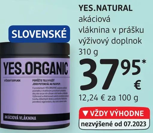 YES.NATURAL aákáciová vláknina