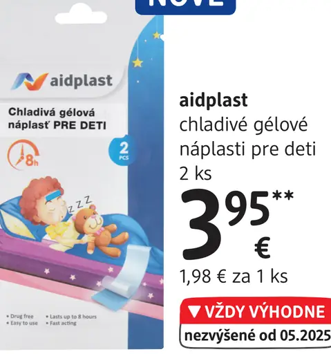 Aidplast Chladiace gélové náplasti pre deti