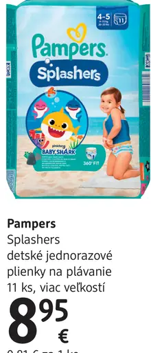 Pampers Splashers detské jednorazové plienky na plávanie