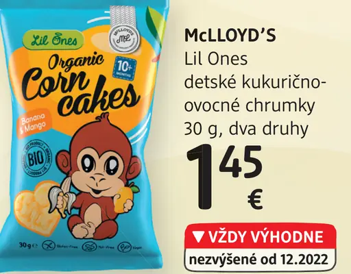 McLOYD'S Lil Ones detské kukurično-ovocné chrumky