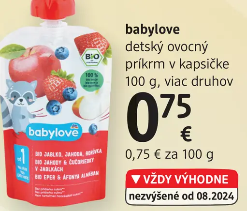 Babylove detský ovocný príkrm