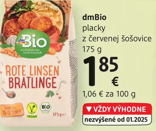 DmBio placky z červenej šošovice
