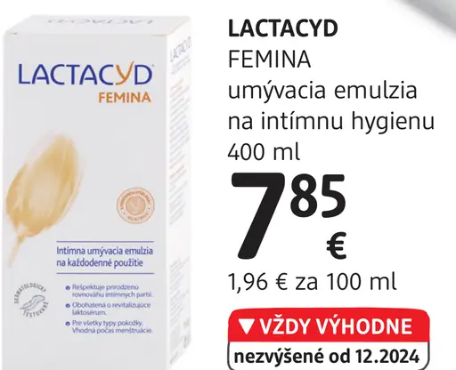 LACTACYD FEMINA umývacia emulzia na intimnú hygienu