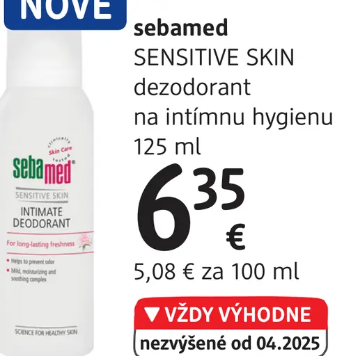 Sebamed SENSITIVE SKIN dezodorant na intímnu hygienu