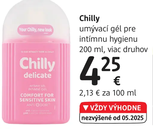 Chilly umývací gél pre intímnu hygienu
