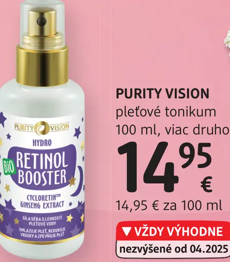 PURITY VISION pleťové tonikum, viac druhov