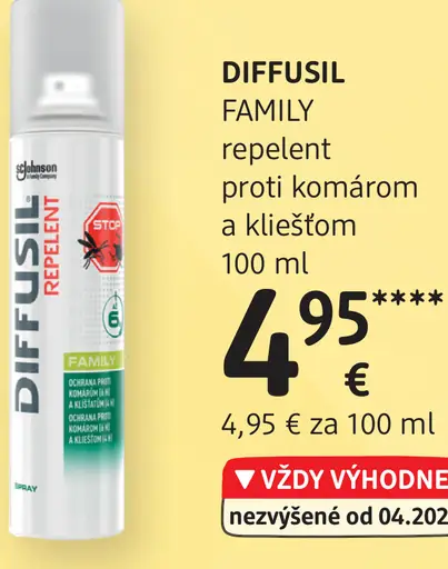 Diffusil Family repelent proti komárom a kliešťom