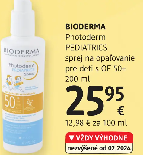 Bioderma Photoderm PEDIATRICS sprej na opaľovanie pre deti s OF 50+