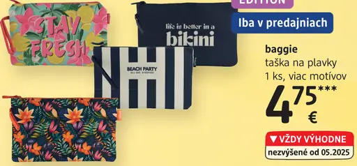Baggie taška na plavky rôzne motívy