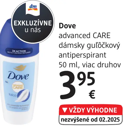 Dove advanced CARE dámsky guľôčkový antiperspirant