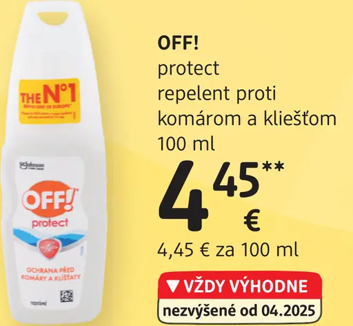 OFF! protect repelent proti komárom a kliešťom