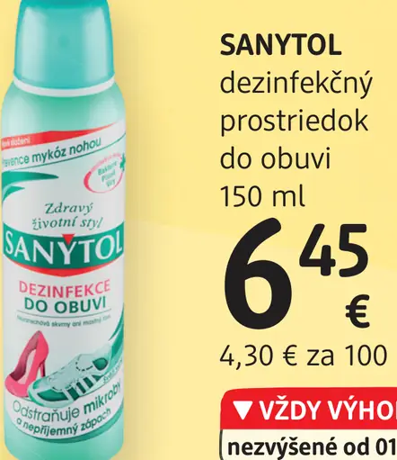 Sanytol Dezinfekčný prostriedok do obuvi