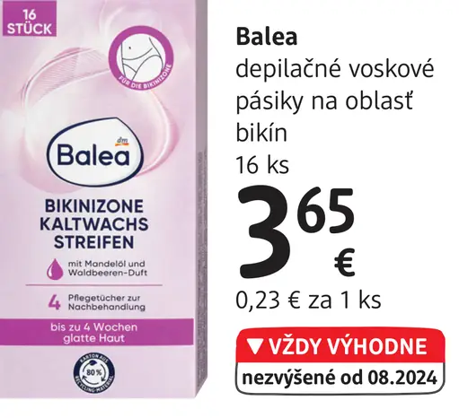 Balea epilačné voskové pásiky na oblasť bikín