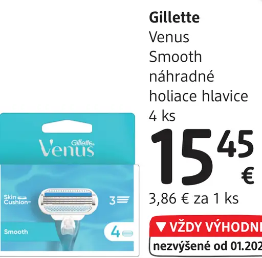 Gillette Venus Deluxe Smooth Sensitive náhradné holiace hlavice