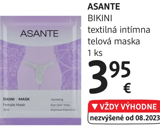 Asante BIKINI textilná intímna telová maska