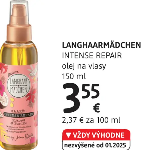 LANGHAARMÄDCHEN INTENSE REPAIR olej na vlasy