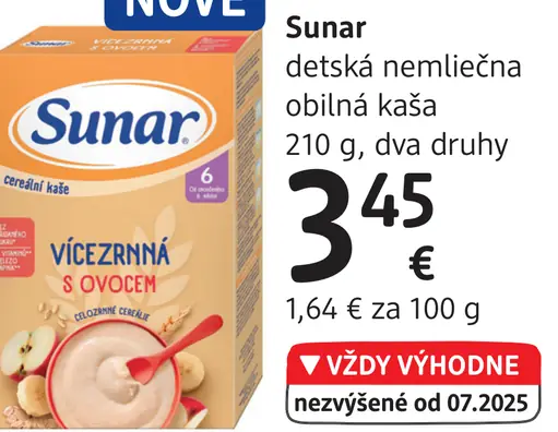 Sunar detská nemliečna obilná kaša
