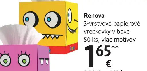 Renova 3-vrstvové papierové vreckovky