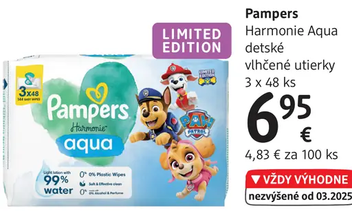 Pampers Harmonie aqua detské vlhčené utierky