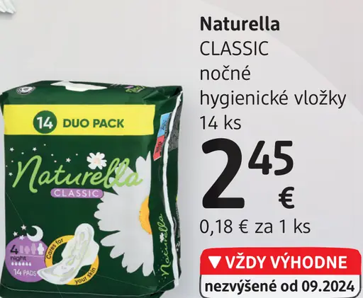 Naturella Classic nočné hygienické vložky