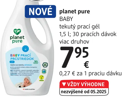 Planet pure BABY tekutý prací gél