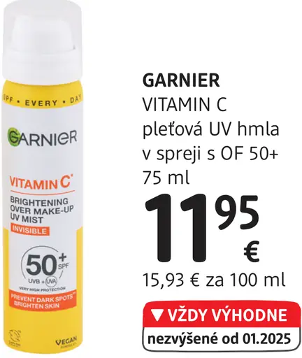 GARNIER VITAMIN C pleťová UV hmla v spreji
