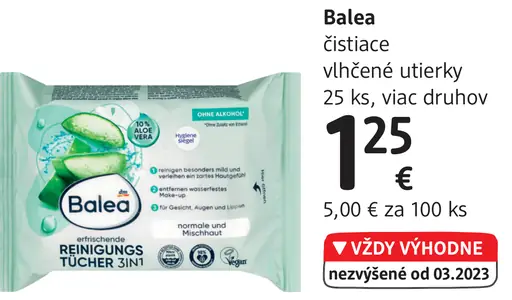 Balea čistiace vlhčené utierky