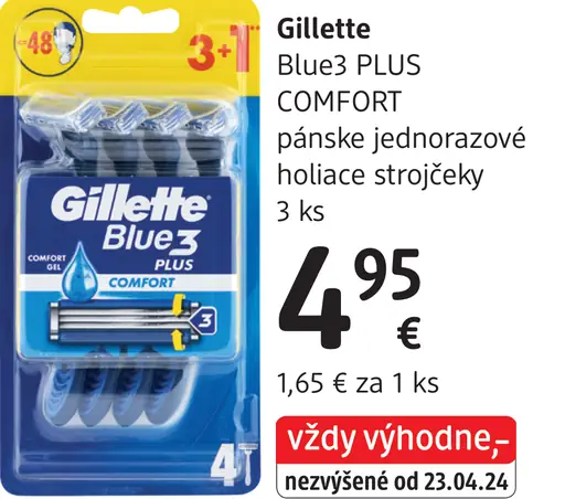 Gillette Blue3 PLUS COMFORT pánske jednorazové holiace strojčeky