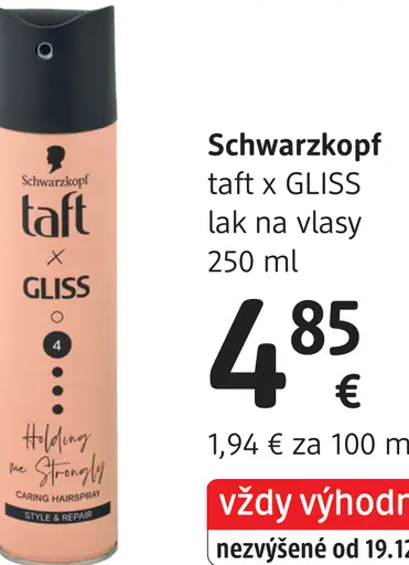 Schwarzkopf taft x GLISS lak na vlasy