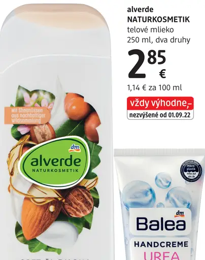 Alverde Naturokosmetik telové mlieko