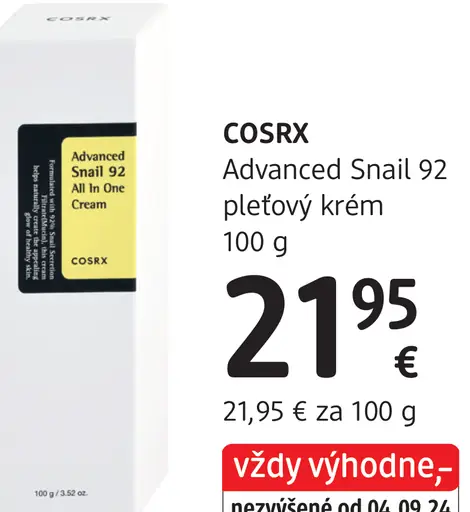 COSRX Advanced Snail 92 pleťový krém
