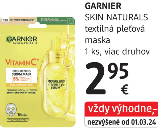 Garnier Textilná pleťová maska