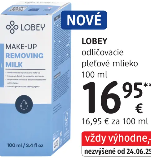 LOBEY odličovacie pleťové mlieko